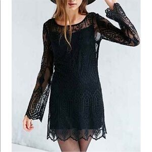 Urban Outfitters Ecote Black Lace Longsleeve Dress Boho XS